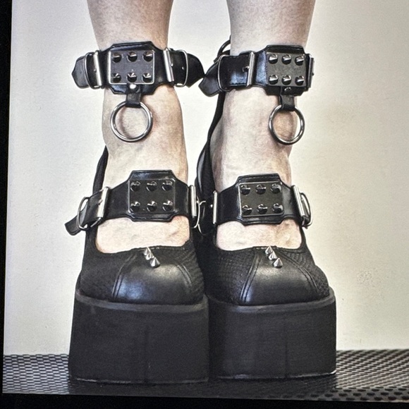 Demonia Kera 12 Double Strap Mary Jane Platform 7/7.5 - Picture 3 of 16